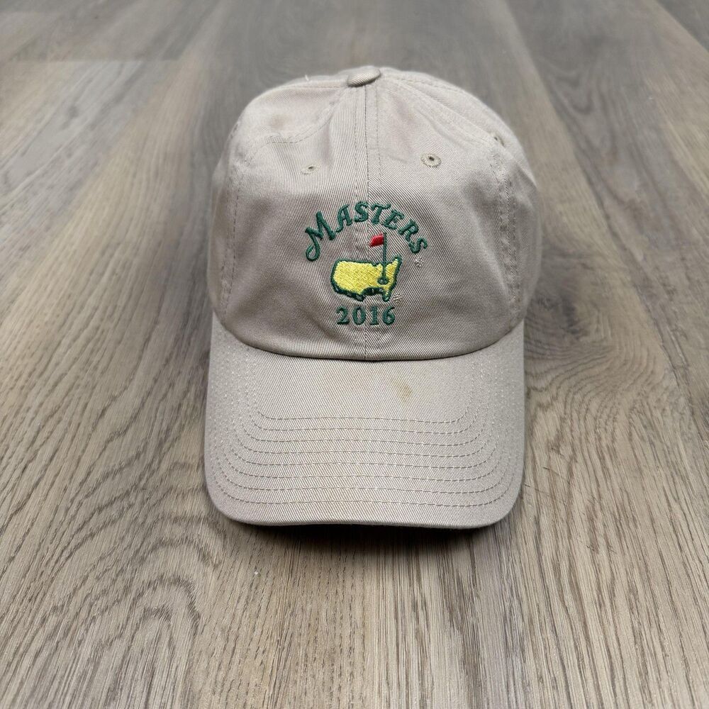 Masters Hat Cap Strap Back Mens One Size Beige 2016 Golf American Needle
